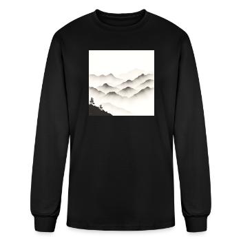 Mistbound Mountain Range - Men's Long Sleeve T-Shirt - black - Front