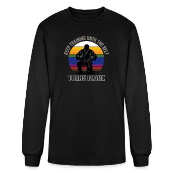 KEEP TRAINING UNTIL THE BELT TURNS BLACK Jiu Jitsu - Men's Long Sleeve T-Shirt - black - Front