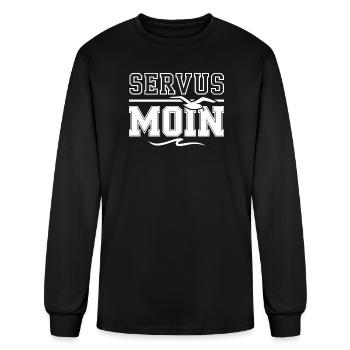  Servus Moin Seagull Wave German Greeting North - Men's Long Sleeve T-Shirt - black - Front