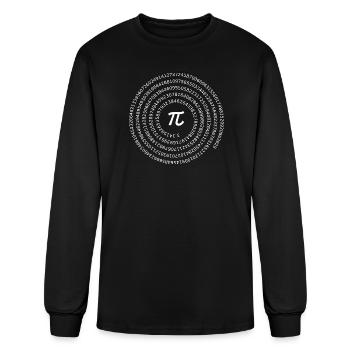 Pi Spiral Digit Ring - Men's Long Sleeve T-Shirt - black - Front