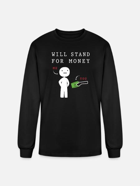 Money Meme Millennial Humor - Men's Long Sleeve T-Shirt - black