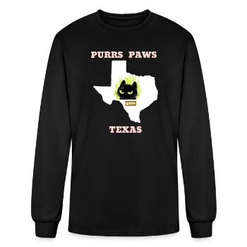 Purrs_Paws_gato_Texas2 - Men's Long Sleeve T-Shirt - black - Front