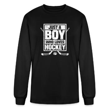 Hockey Boy Skate Silhouette - Cool Shirt - Men's Long Sleeve T-Shirt - black - Front
