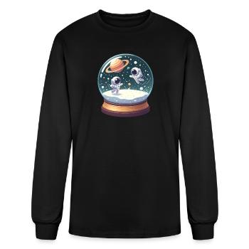 Space Globe - Men's Long Sleeve T-Shirt - black - Front