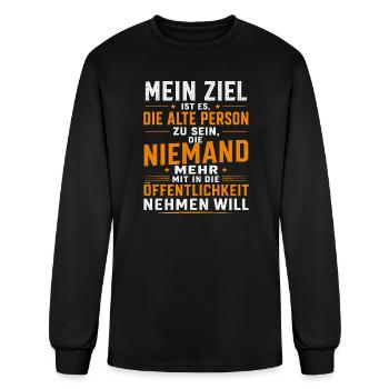 MEIN_ZIEL_IST_ES-_DIE_ALTE_PERSON_ZU_SEIN-_DIE_ - Men's Long Sleeve T-Shirt - black - Front