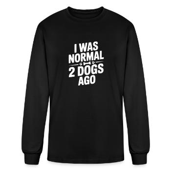 I Was Normal 2 Dogs Ago - Men's Long Sleeve T-Shirt - black - Front