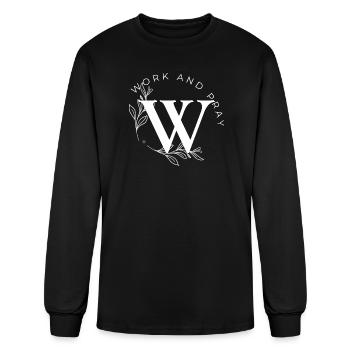 Work_And_Pray - Men's Long Sleeve T-Shirt - black - Front