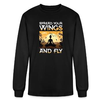  Spread Your Wings And Fly Yoga Meditation Sunset - Men's Long Sleeve T-Shirt - black - Front