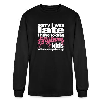 sarcastic busy mom life humor funny quote - Men's Long Sleeve T-Shirt - black - Front