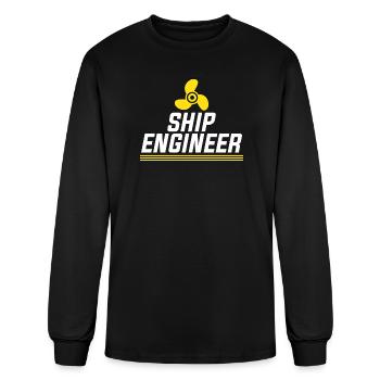 Ship Engineer Propeller Tee - Men's Long Sleeve T-Shirt - black - Front