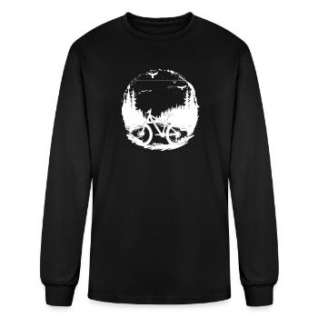 Mountain Biker Illustration - Men's Long Sleeve T-Shirt - black - Front