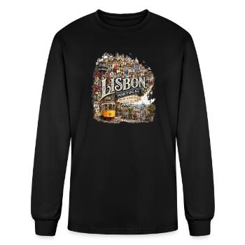 T-shirt Lisbonne Portugal | Graphique souvenir de voyage - T-shirt à manches longues Homme - noir - Devant