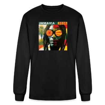 Portrait pop couleur Jamaïque 2026 - T-shirt à manches longues Homme - noir - Devant