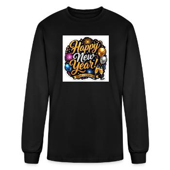 Glitter NYE Script Celebration - Men's Long Sleeve T-Shirt - black - Front