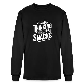 Probably Thinking About Snacks - Men's Long Sleeve T-Shirt - black - Front