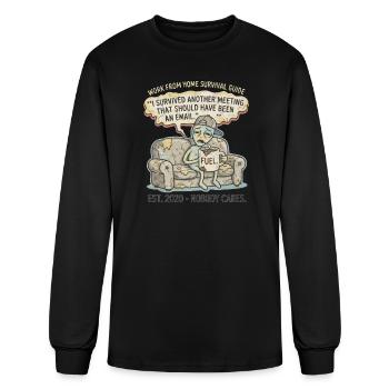 Rencontre drôle de télétravail Vintage Meme Long Sle - T-shirt à manches longues Homme - noir - Devant