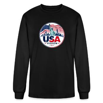 USA Vision Skyline Patriot Tee - Men's Long Sleeve T-Shirt - black - Front