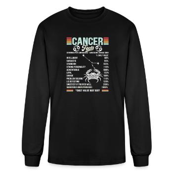 Cancer Facts Funny Zodiac Nutrition Label - Men's Long Sleeve T-Shirt - black - Front