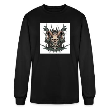 Hell Motor Goat Skull - Men's Long Sleeve T-Shirt - black - Front