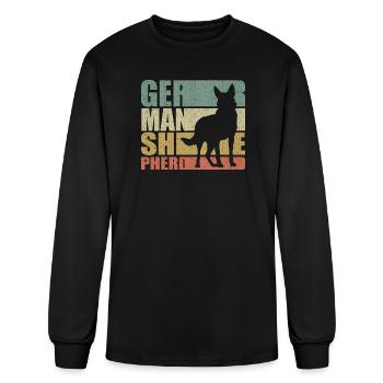 Vintage German Shepherd Dog Lover Gift - Men's Long Sleeve T-Shirt - black - Front