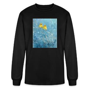 Winter Chorus on Frosted Branches - Men's Long Sleeve T-Shirt - black - Front