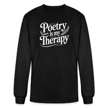 Poetry Is My Therapy - Men's Long Sleeve T-Shirt - black - Front