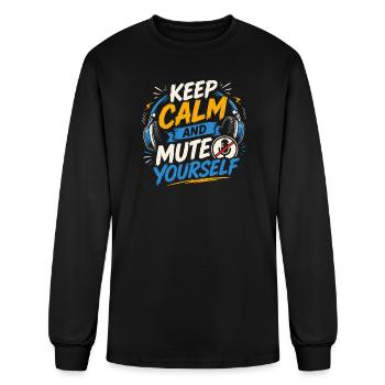Reste calme et t-shirt te muet - T-shirt à manches longues Homme - noir - Devant