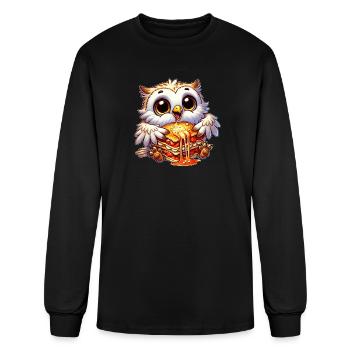 Wise snowy owl Italian lasagna - Men's Long Sleeve T-Shirt - black - Front