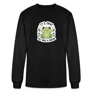 It's Okay To Take A Break Frog Sticker - Men's Long Sleeve T-Shirt - black - Front