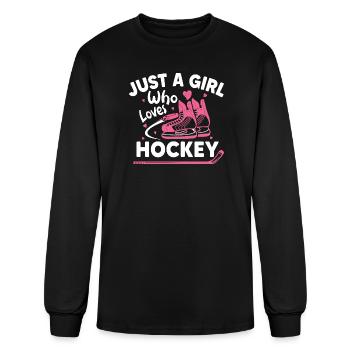 Just A Girl Who Loves Hockey - Men's Long Sleeve T-Shirt - black - Front
