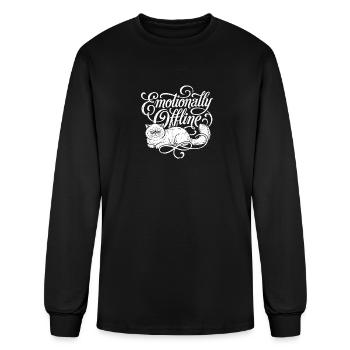 Emotionally Offline Cat - Introvert Humor - Men's Long Sleeve T-Shirt - black - Front