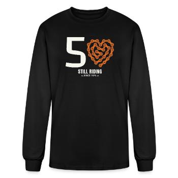 50e anniversaire du cyclisme en cours depuis 1976 - T-shirt à manches longues Homme - noir - Devant