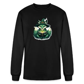 Emerald Fox Witch Reading - Men's Long Sleeve T-Shirt - black - Front