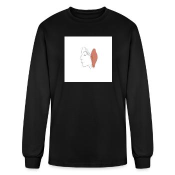 Contour Profile with Peach Ear - Men's Long Sleeve T-Shirt - black - Front