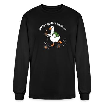 Off to Regulate Emotions Back To School Goose - Men's Long Sleeve T-Shirt - black - Front