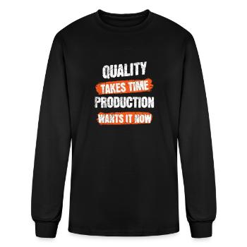 Quality Takes Time Production Now - Men's Long Sleeve T-Shirt - black - Front