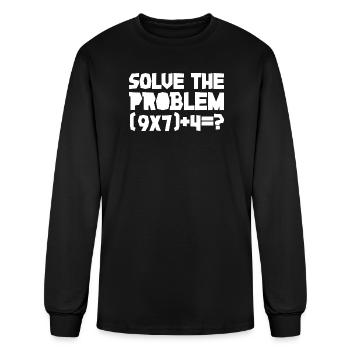 67 Sixty Seven Six Seven Solve Math Equation - Men's Long Sleeve T-Shirt - black - Front