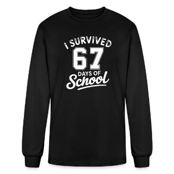 67 Soixante-sept survivent Mème 67 jours d’école - T-shirt à manches longues Homme - noir - Devant