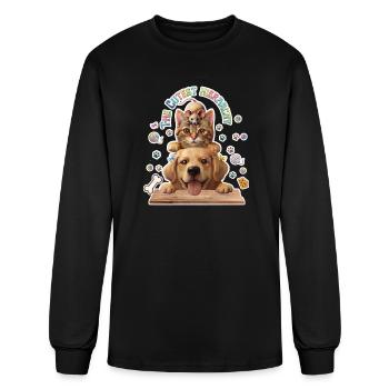 ​Cute Animals Pyramid Design - Funny Animals - Men's Long Sleeve T-Shirt - black - Front