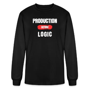 Production Before Logic - Men's Long Sleeve T-Shirt - black - Front