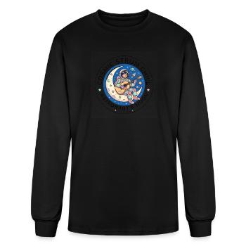 Astronaut_Chillingon_Moon_with_Guitar - Men's Long Sleeve T-Shirt - black - Front