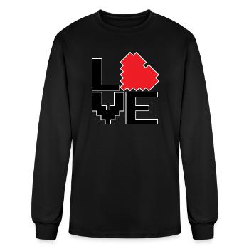 Pixel LOVE - Men's Long Sleeve T-Shirt - black - Front