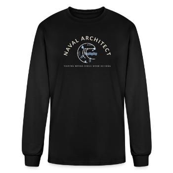 Architecte naval qui fait sensation depuis son tee-shirt en école doctorale - T-shirt à manches longues Homme - noir - Devant