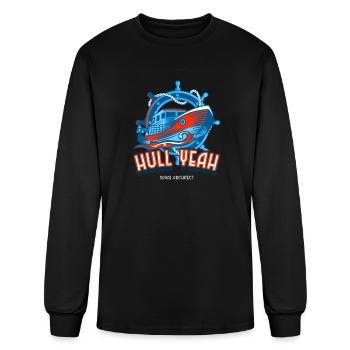 Hull Yeah Naval Architect Funny Tshirt - Men's Long Sleeve T-Shirt - black - Front