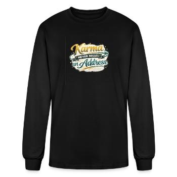 Karma Never Misses an Address - Men's Long Sleeve T-Shirt - black - Front