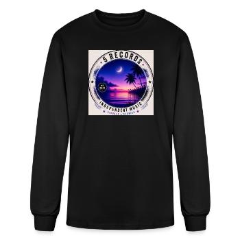 Sunset Palm Indie Label Badge - Men's Long Sleeve T-Shirt - black - Front