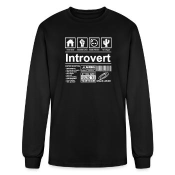 Introvert Space Lover Tee - Men's Long Sleeve T-Shirt - black - Front