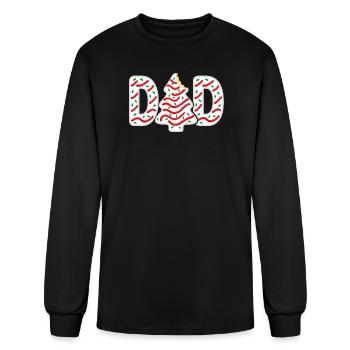 Christmas Tree Cake Dad Matching Family Party  - Men's Long Sleeve T-Shirt - black - Front