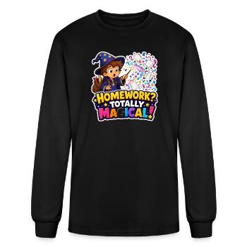Wizard Homework Totally Magical School Design - Men's Long Sleeve T-Shirt - black - Front