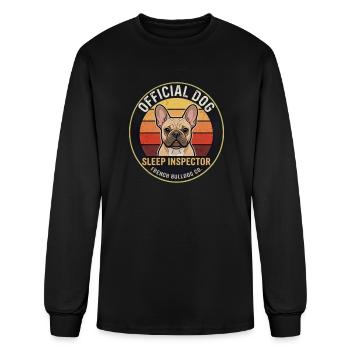 Retro Bulldog Sleep Inspector - Men's Long Sleeve T-Shirt - black - Front